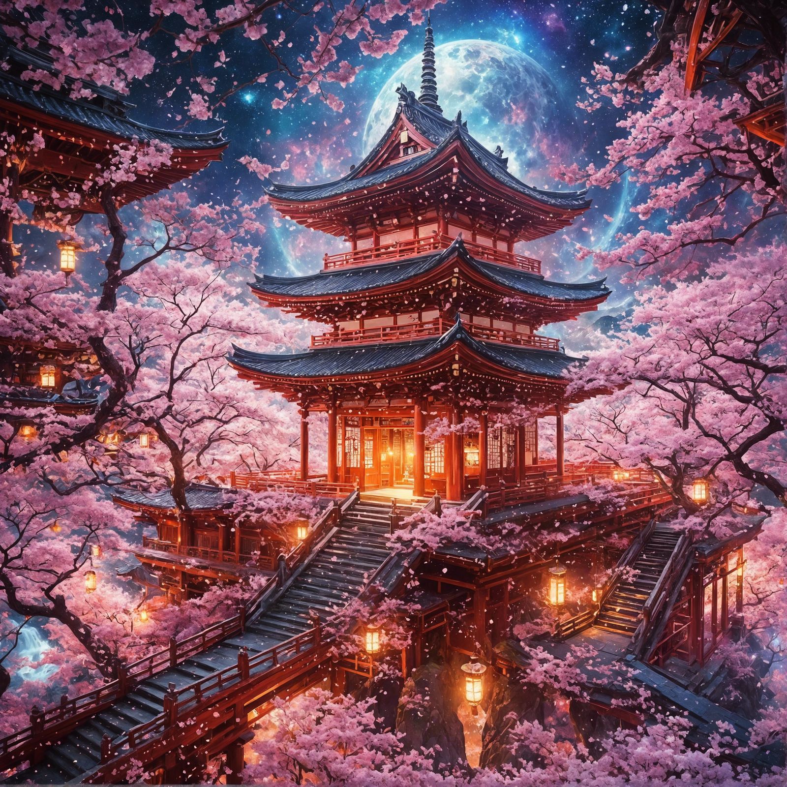Tranquility Amidst Cherry Blossoms
