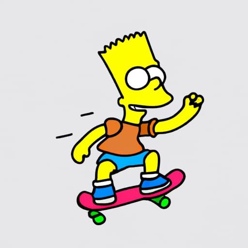 Bart skating - AI Generated Artwork - NightCafe Creator