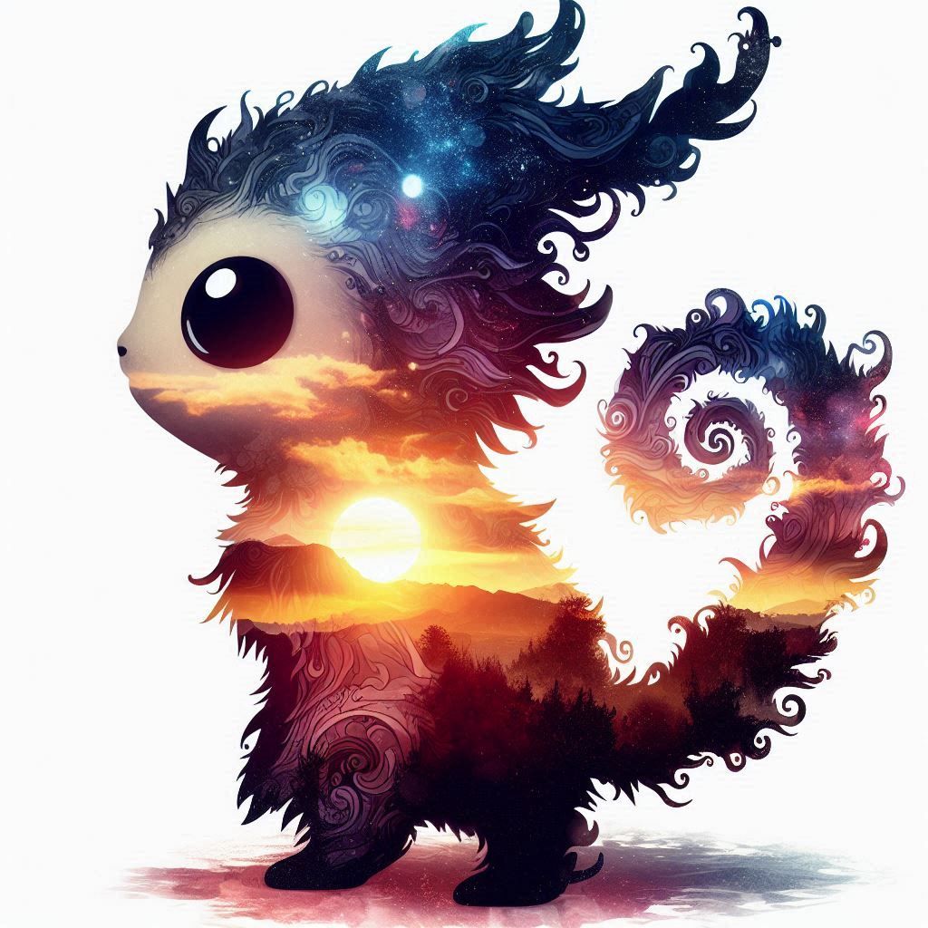 double exposure beautiful fantasy portrait landscape..