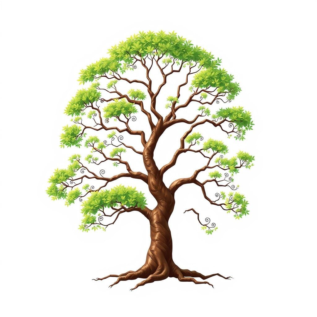 Fibonacci tree - Spiraling Fibonacci Tree in Naturalistic St...