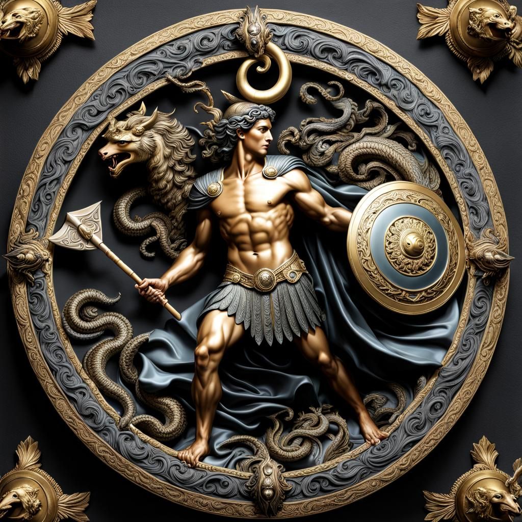 Perseus shield - AI Generated Artwork - NightCafe Creator