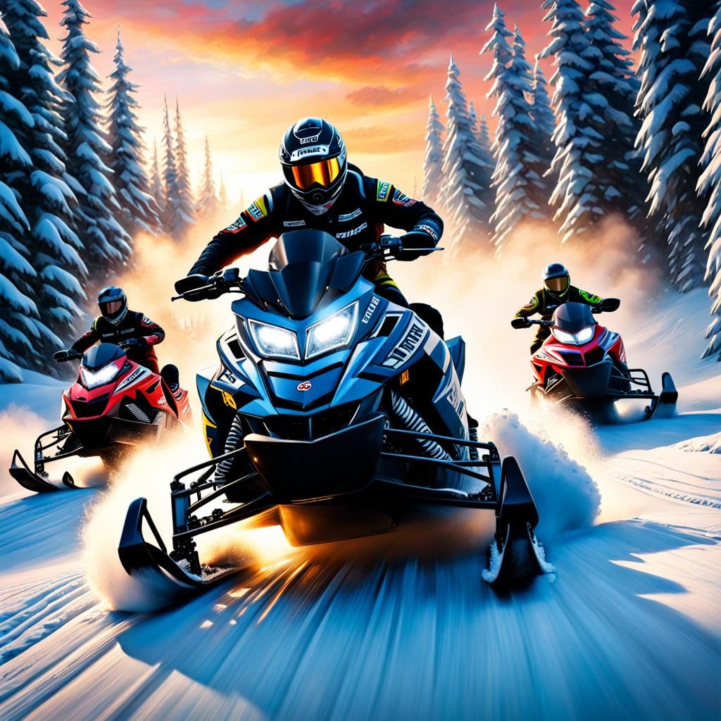 Snowmobile Racers  by @possom2009