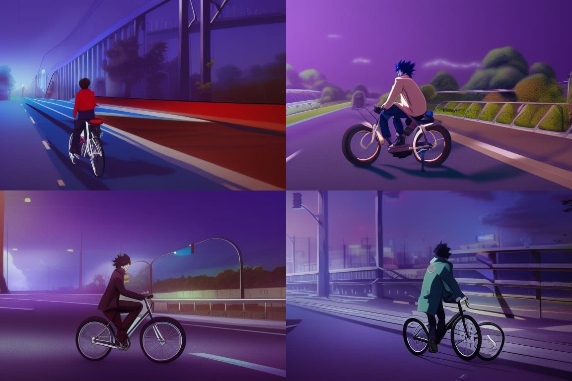 Download free Anime Scenery Couple On Bike Wallpaper - MrWallpaper.com