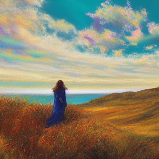 Dreamlike Ethereal Landscape in Vibrant Surrealism