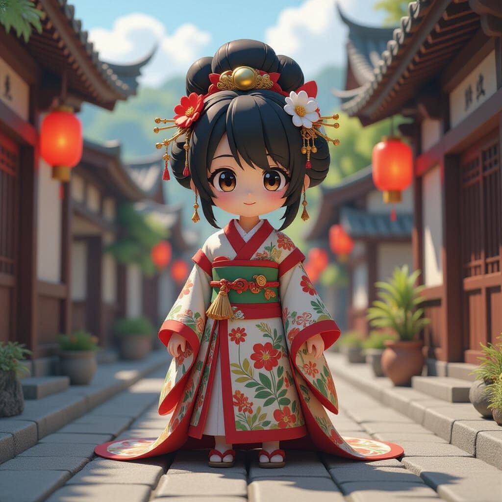 Vibrant 3D Anime Art Celebrating Imperfect, Layered Textures