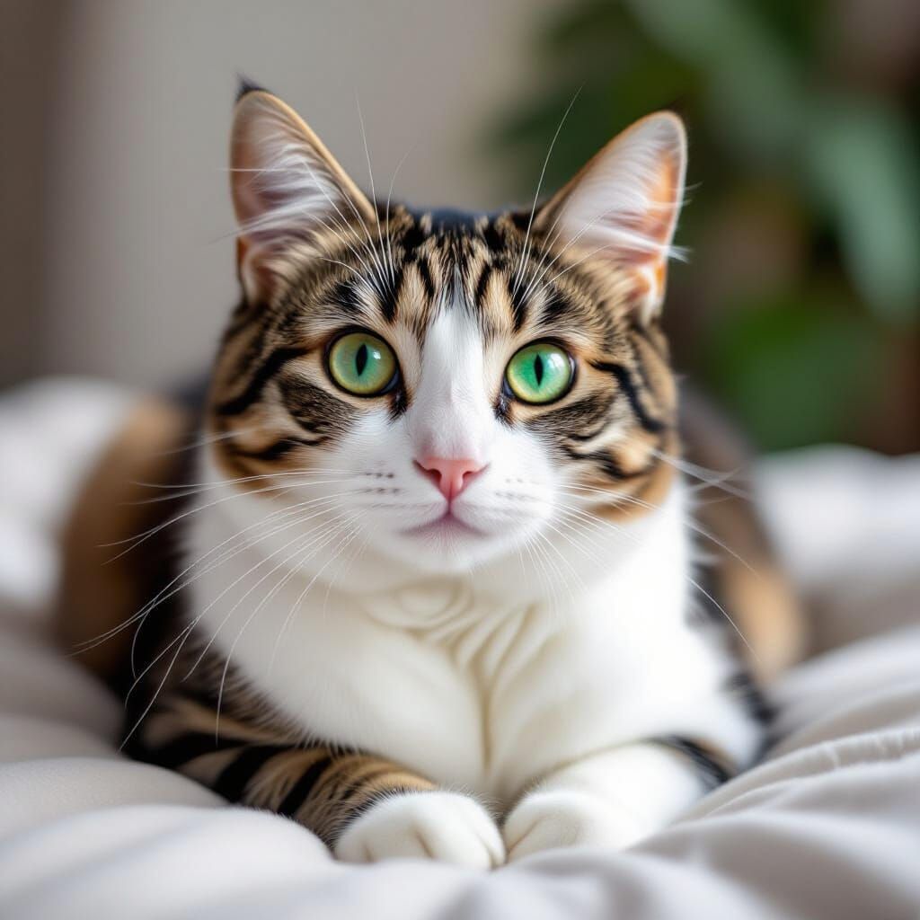 Cute Ginger Cat with Green Eyes