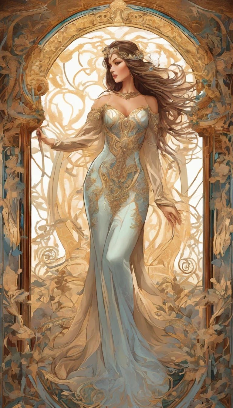 (Art Nouveau style) Girl 4