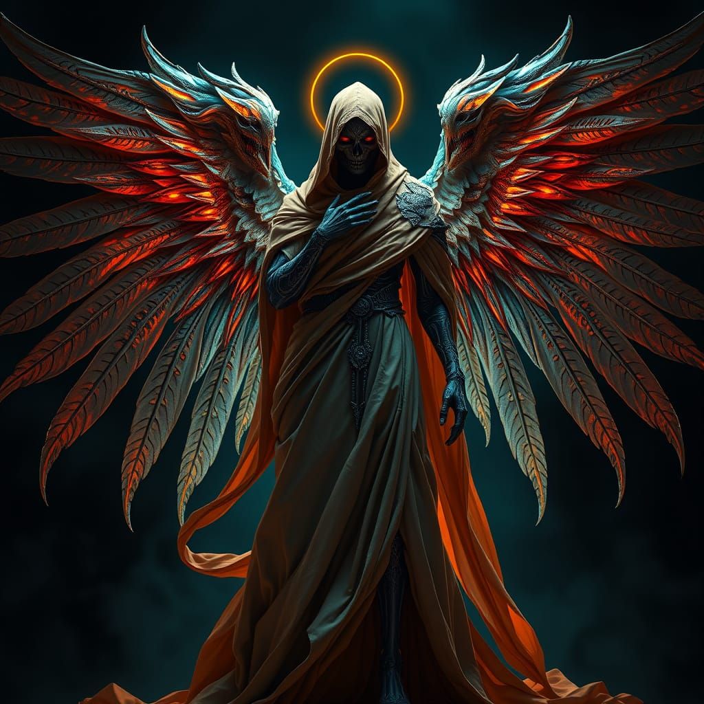 Angel of Death. 

A surreal or symbolic take on death’s messenger, blending beauty and darkness. intricate ...  by @Luunabee