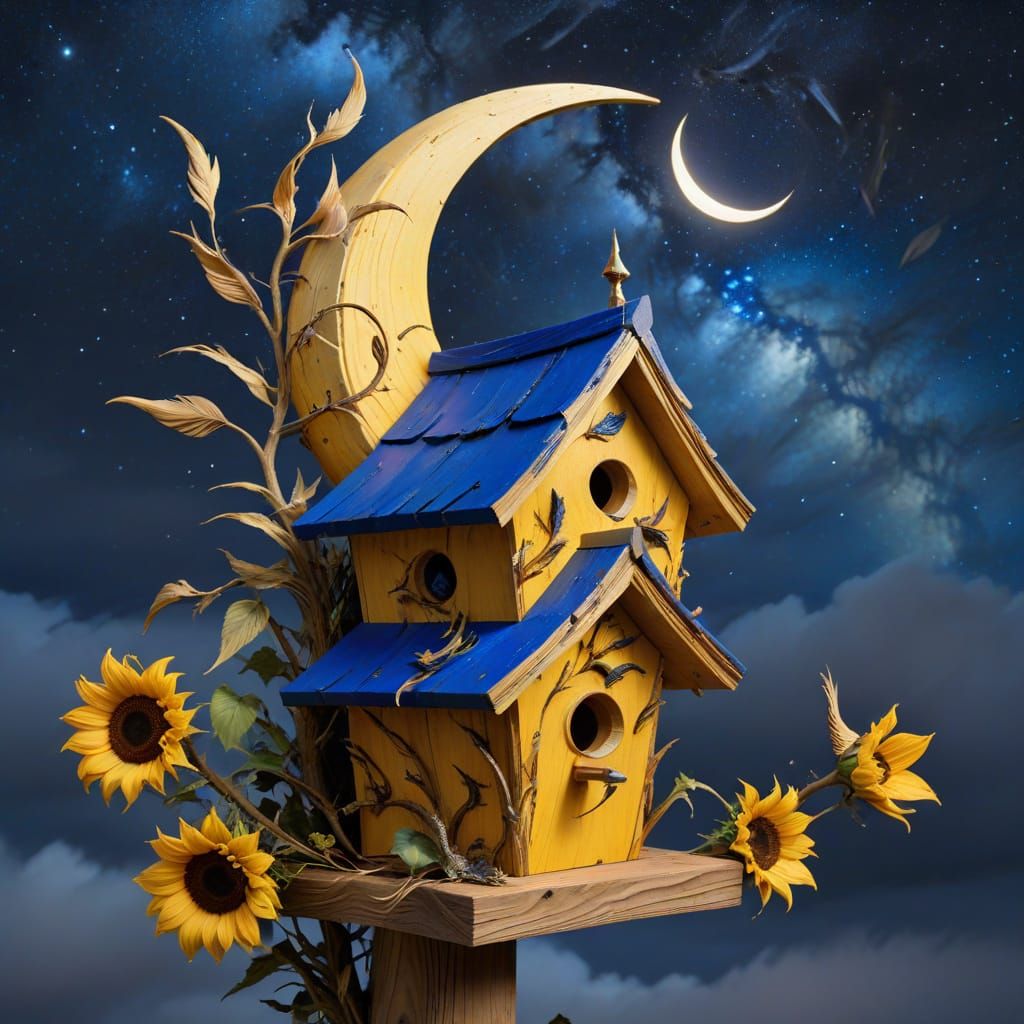 Van Gogh's Starry Night Nest  by @Gettafix