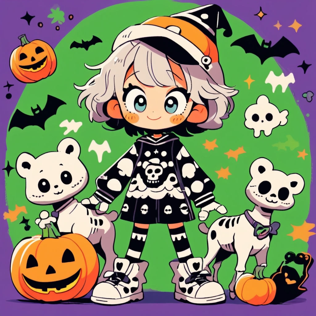 Chibi Halloween Kid - AI Generated Artwork - NightCafe Creator