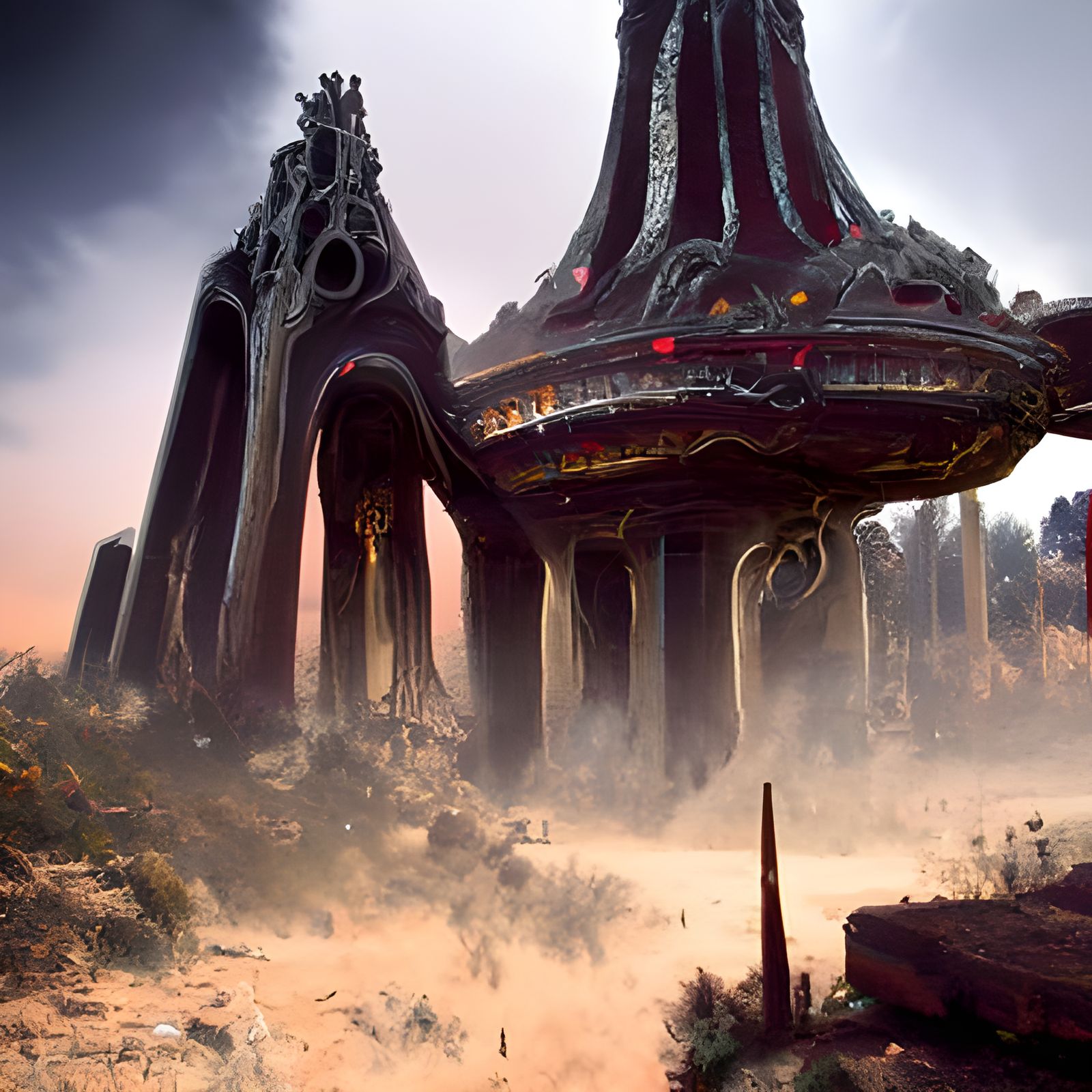 Alien temple in mountain