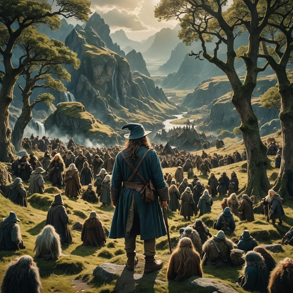 Tom bombadil standing over the wizards of Middle Earth, who ...