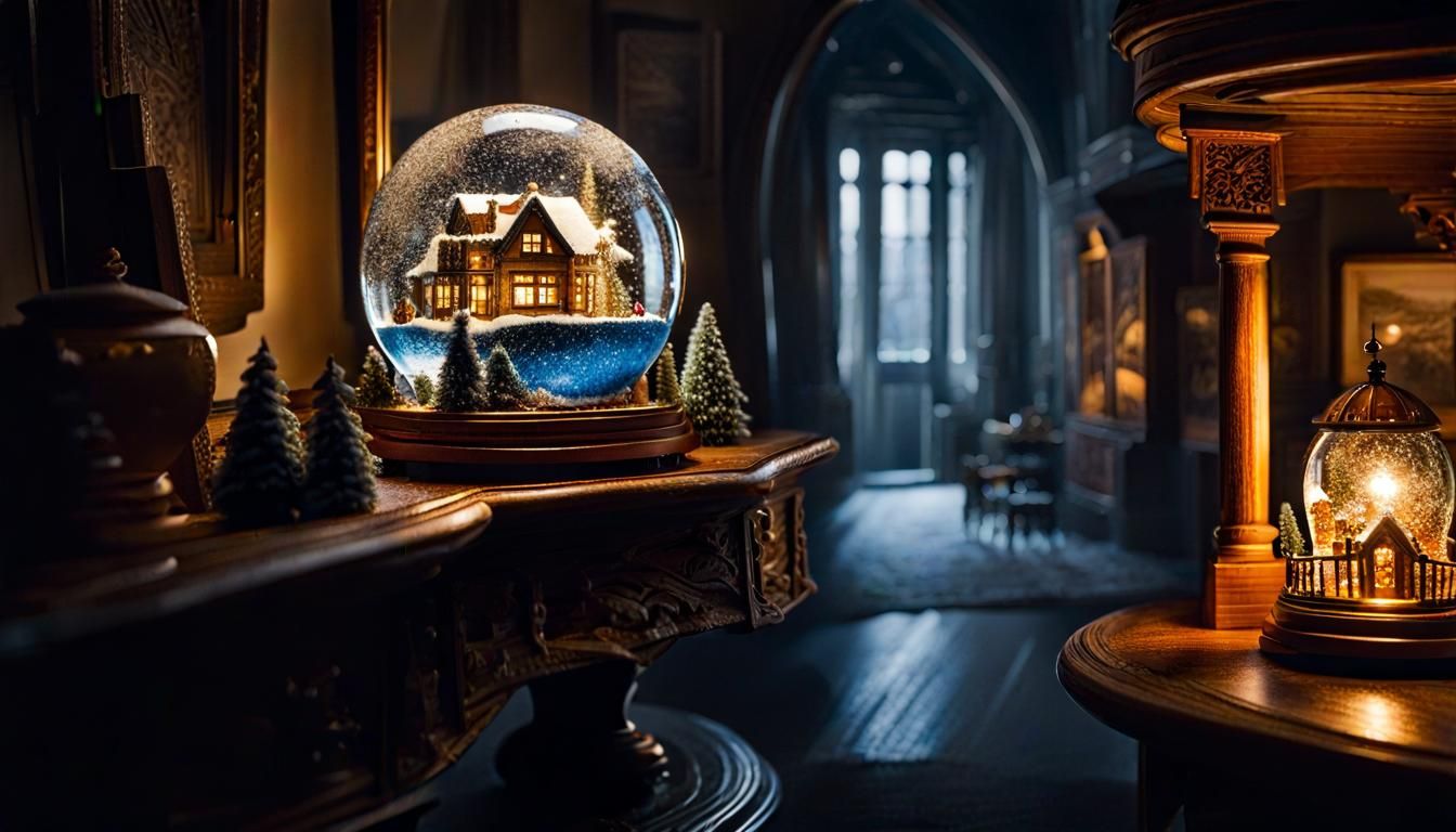 Inside the house inside the snow globe