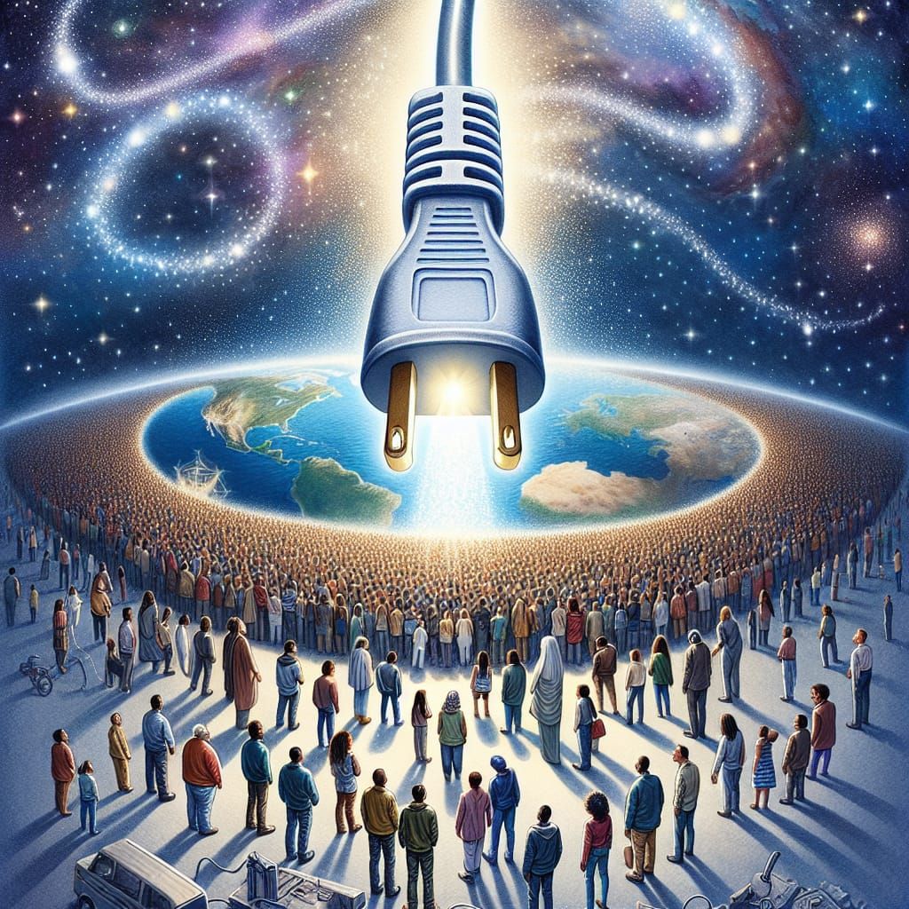 A giant extension cord from heaven plugged into people for m...