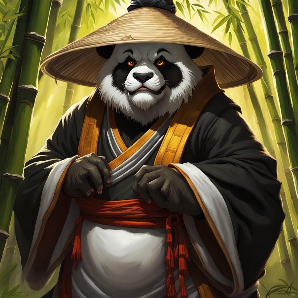 Panda Monk in a bamboo forest - AI Generated Artwork - NightCafe Creator