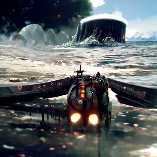 Sinking submarine - AI Generated Artwork - NightCafe Creator