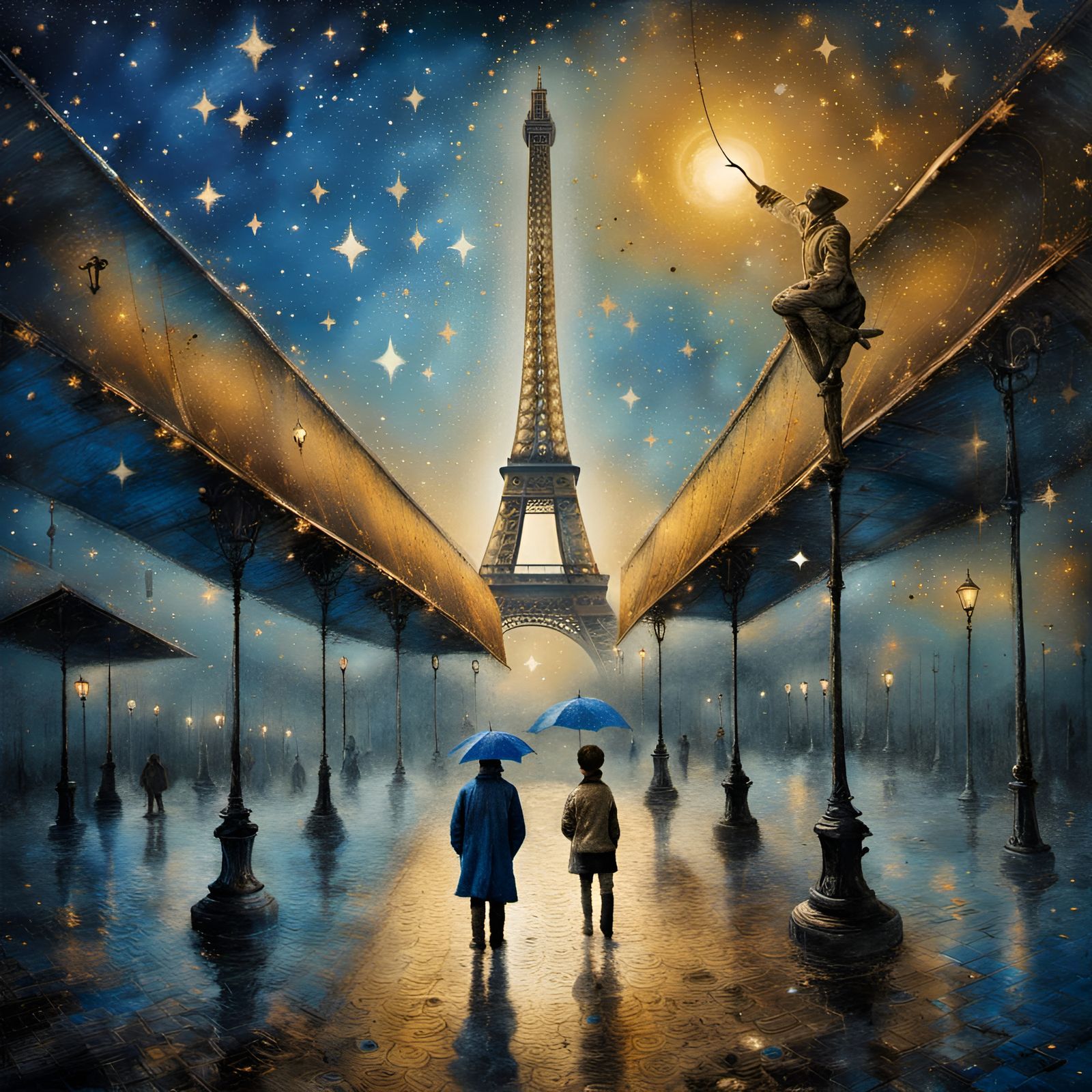 "Miro impression of the Paris cityscape underneath a canopy ...