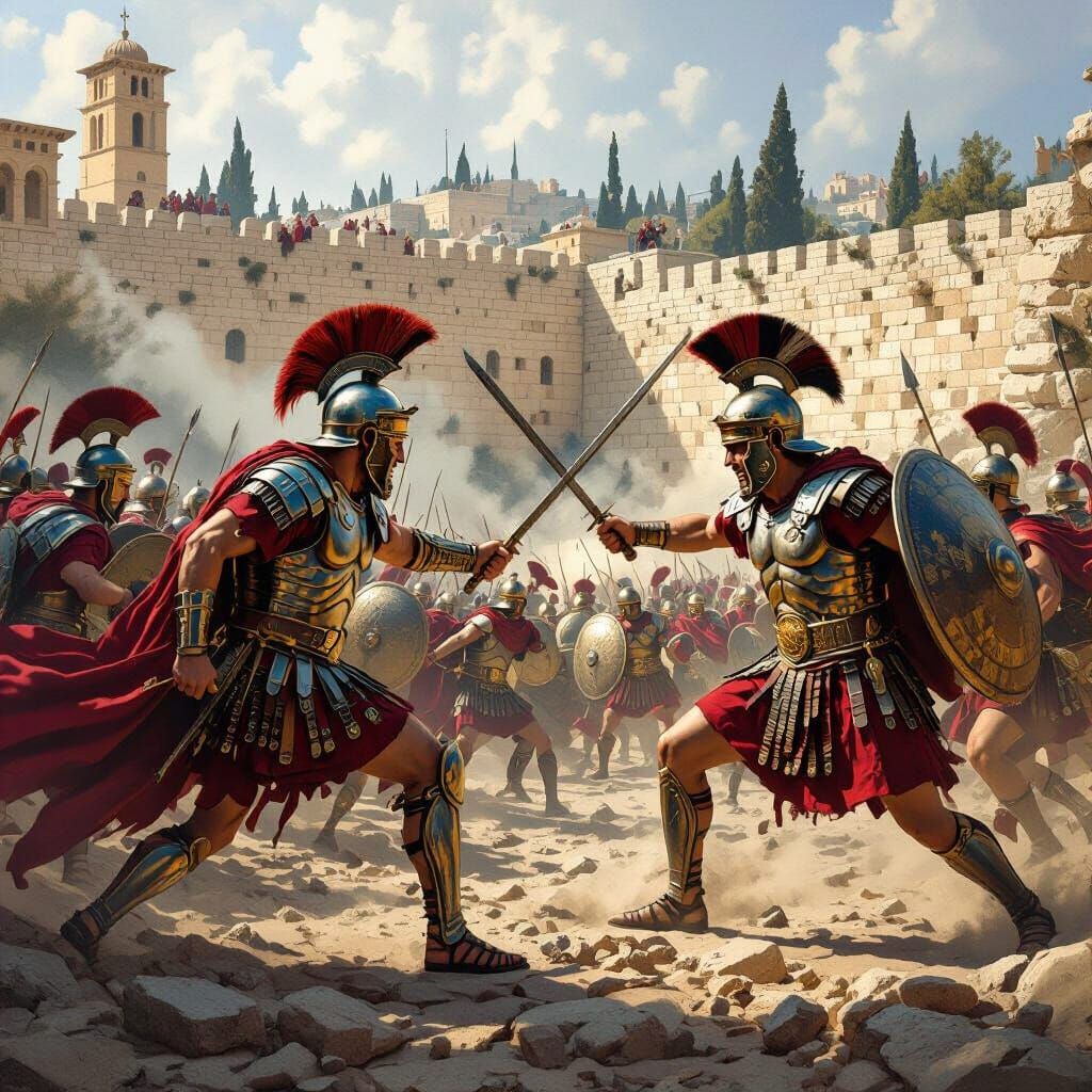 Clash at Jerusalem: Romans vs. Jewish Rebels