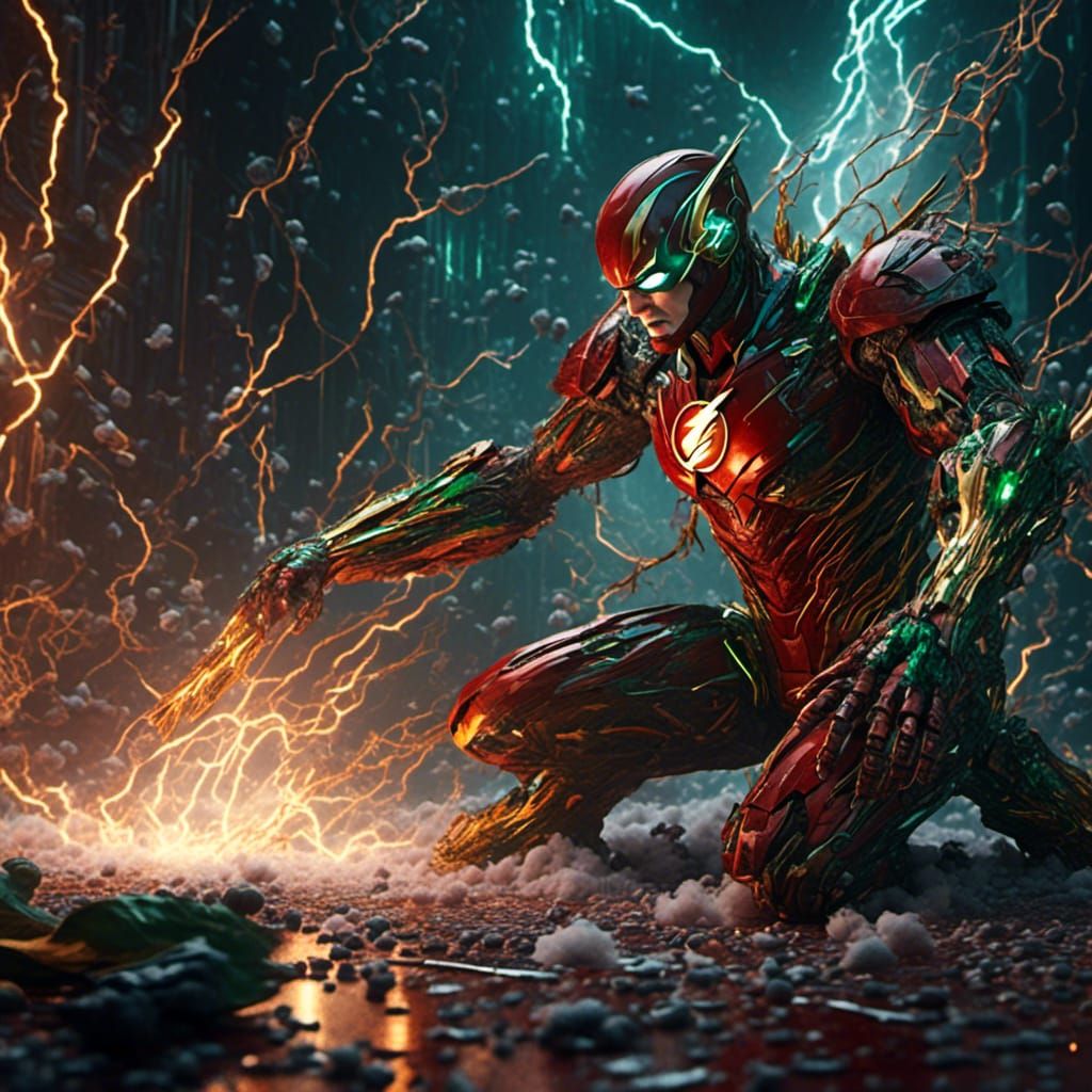 Cyberpunk Nanite Flash Landing in Digital Art Style