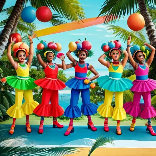 Colorful Fruits Have a Dance Party in Paradise