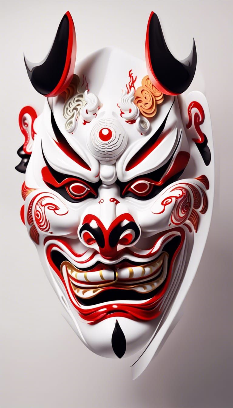 Japanese Kabuki Mask   AI Generated Artwork   NightCafe Creator