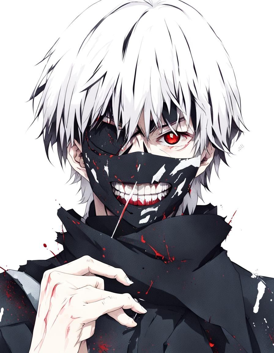 Ken Kaneki / one-eyed ghoul / eyepatch - AI Generated Artwork ...