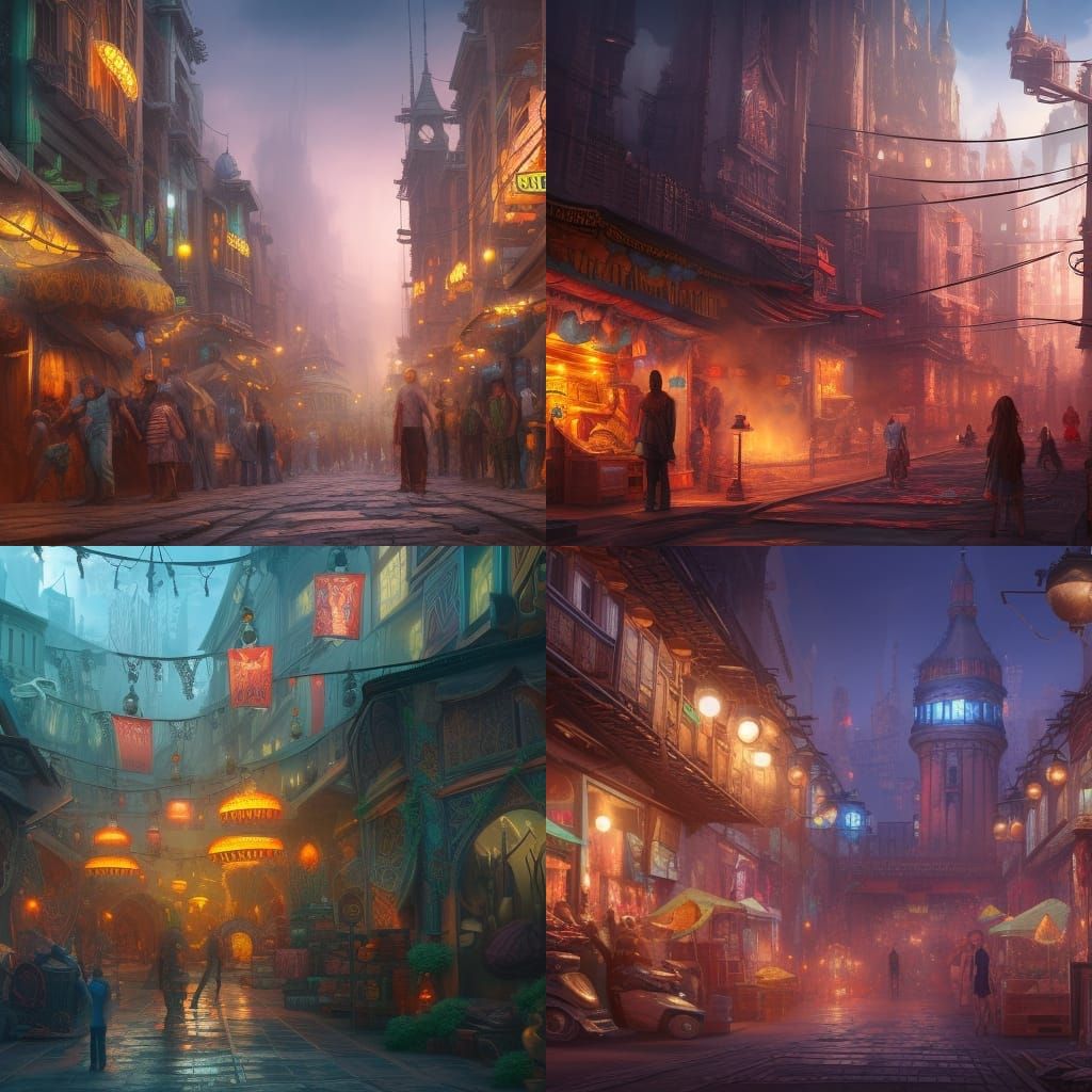 city street bazaar - AI Generated Artwork - NightCafe Creator