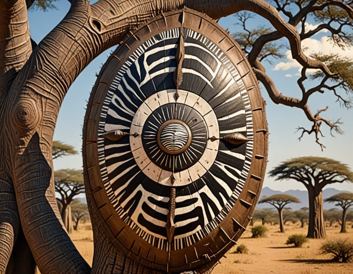 Zulu Warrior Shield  by @AIrtist_AInonimoose