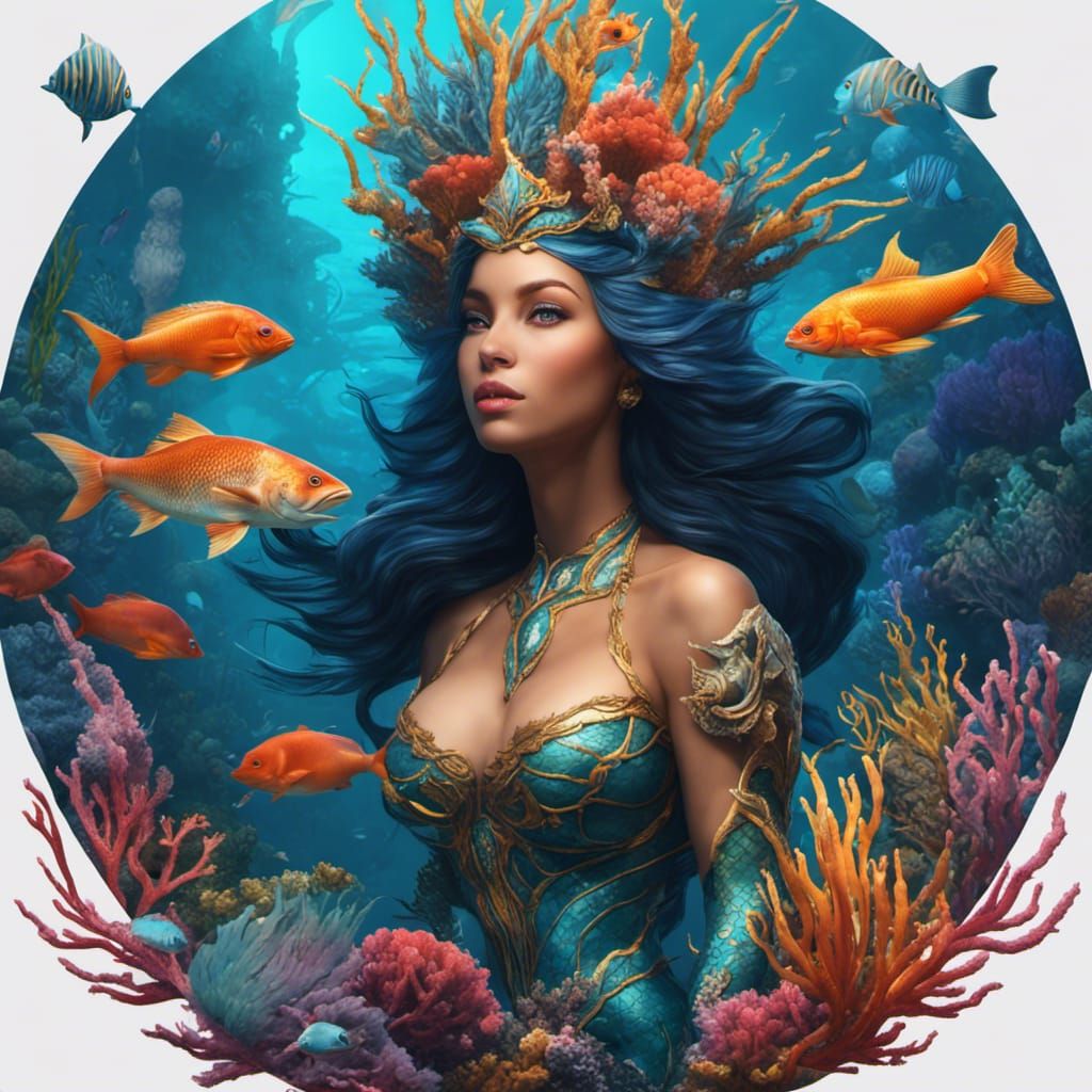 The coral mermaid  by @Carlin Design
