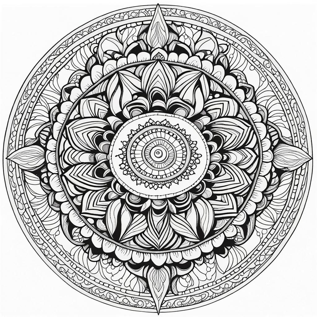 Mandala - Coloring page - AI Generated Artwork - NightCafe Creator