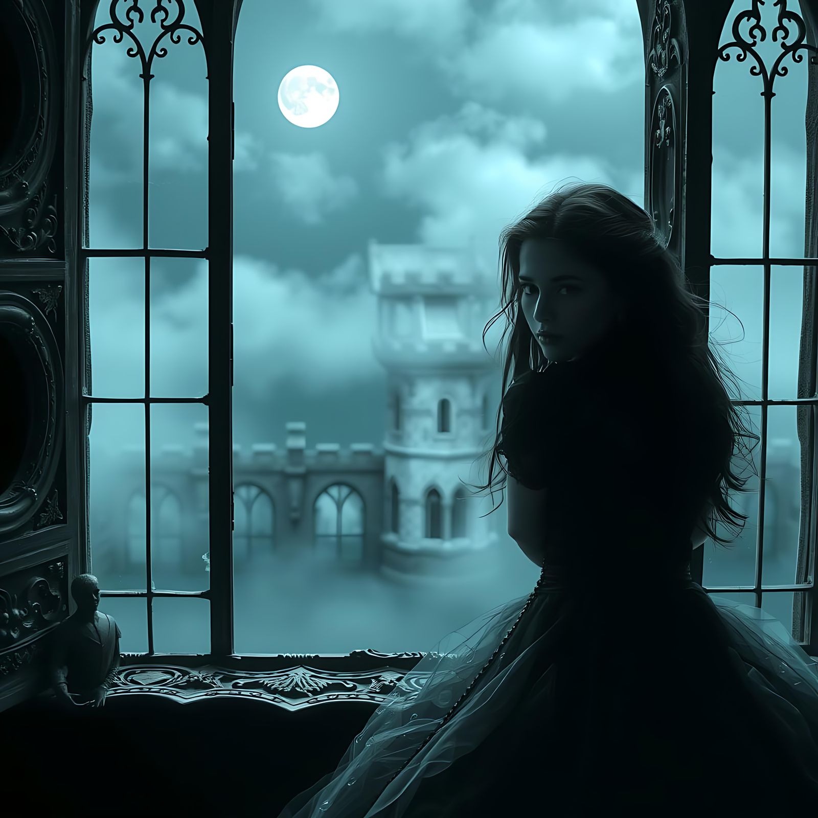 The Beauty By The Window! Gothic Art Style!  by @Austin H