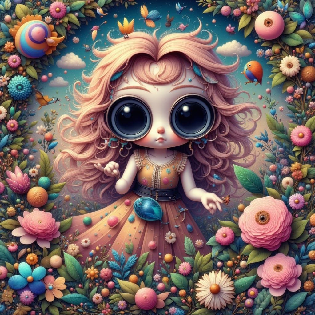 Soft Kitten Floating in Sunflower Field