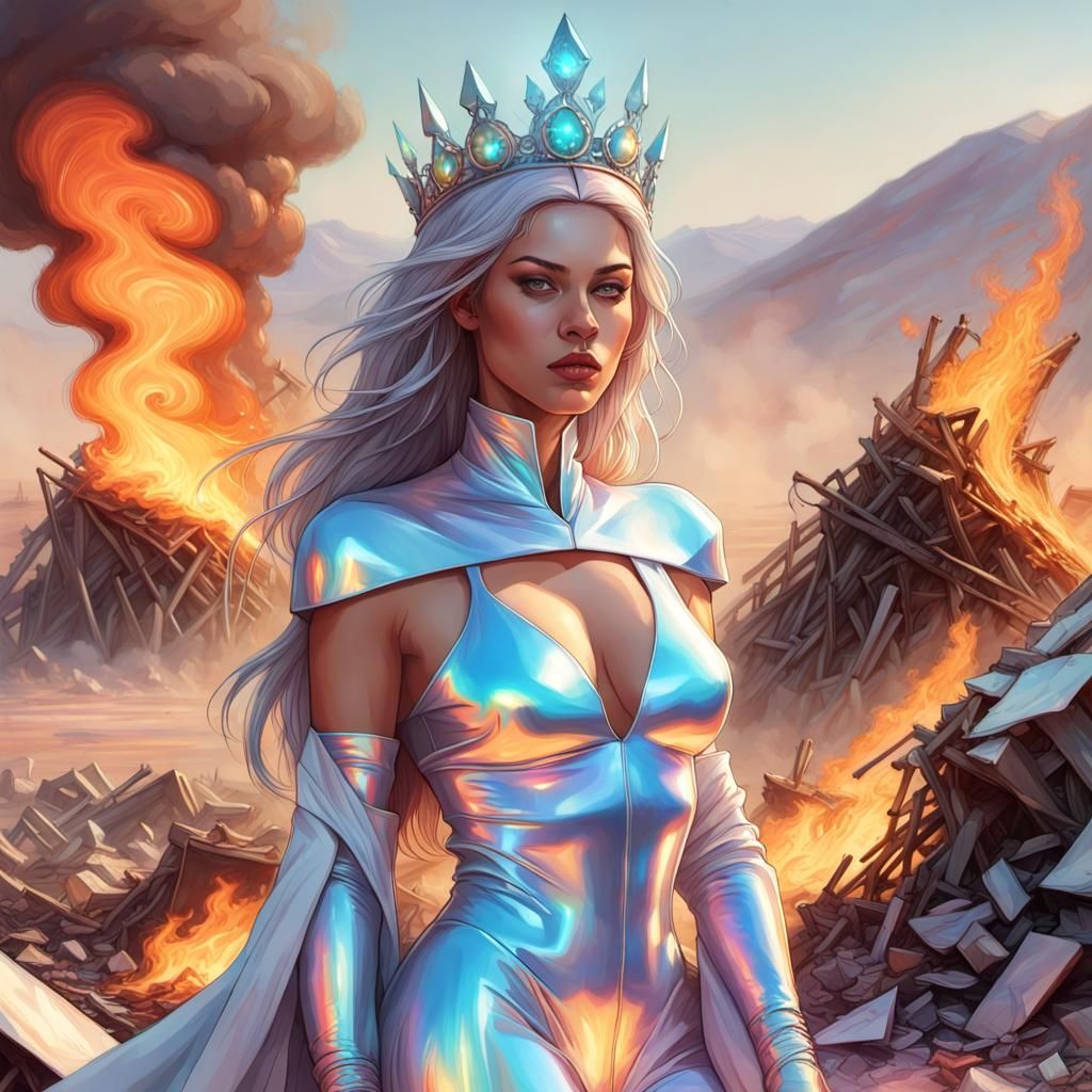 holograph queen of the burning construction rubble