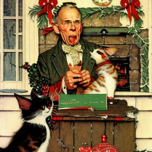 Yule Cat Norman Rockwell