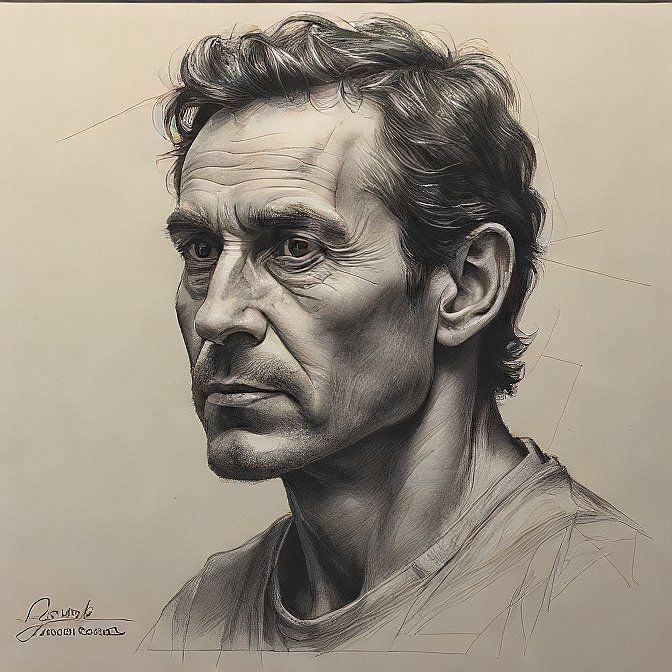 Pencil sketch of a man