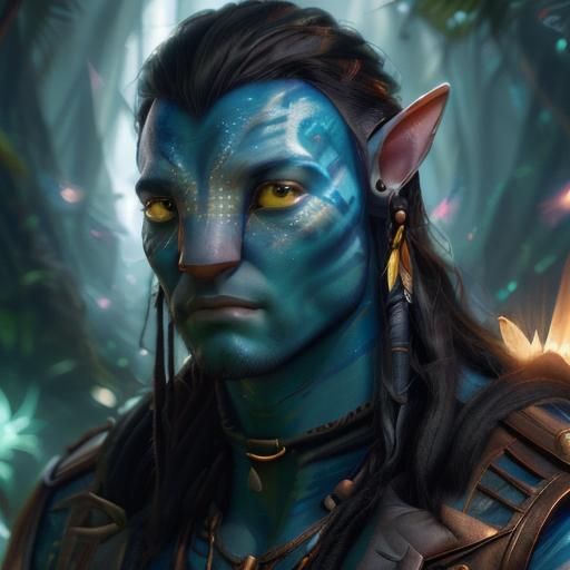 <lora:Pandora:1.0> Portrait of a man head and shoulders portrait, 8k resolution concept art portrait by Greg Rutkowski, Artgerm, WLOP, Alpho...