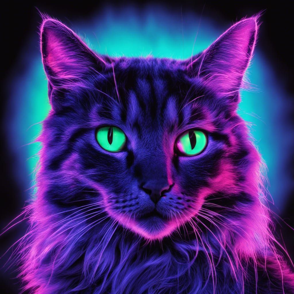 Black Light Kitties - AI Generated Artwork - NightCafe Creator