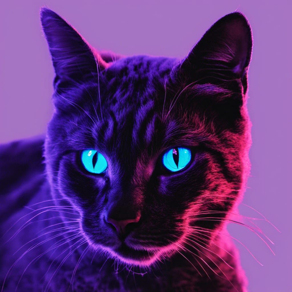 Black Light Kitties - AI Generated Artwork - NightCafe Creator