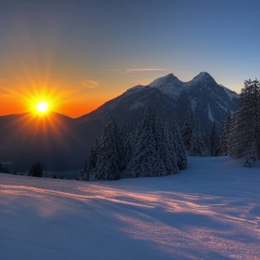 Sunrise over the mountains