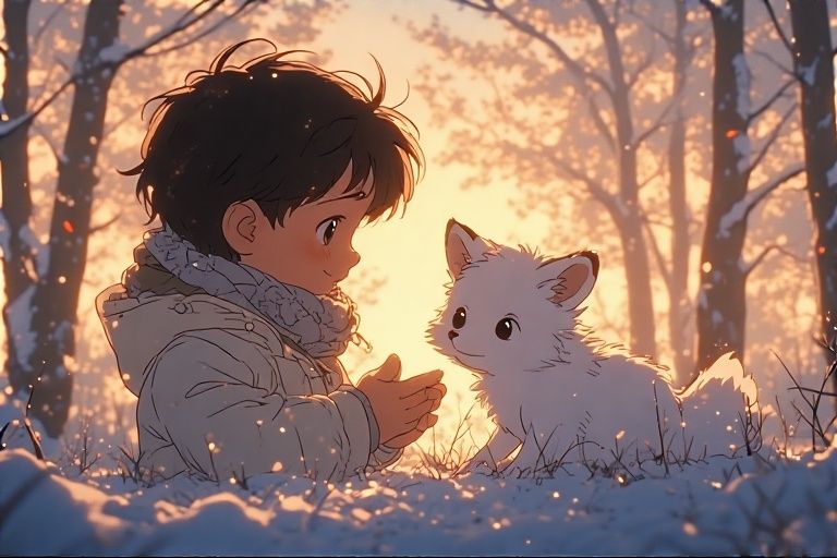 Relaxed Fox with a Friend