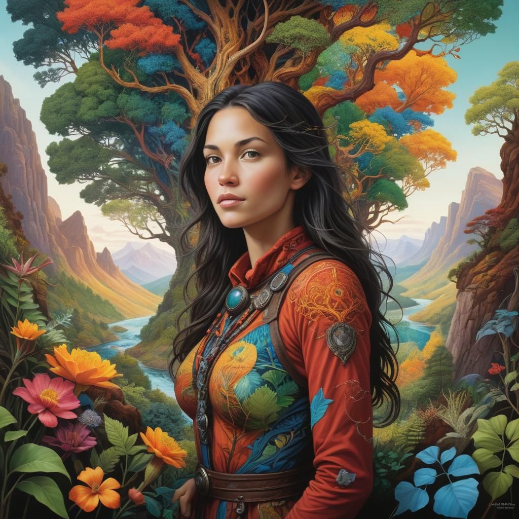 Woman Embodies Exploration and Reverence for Nature