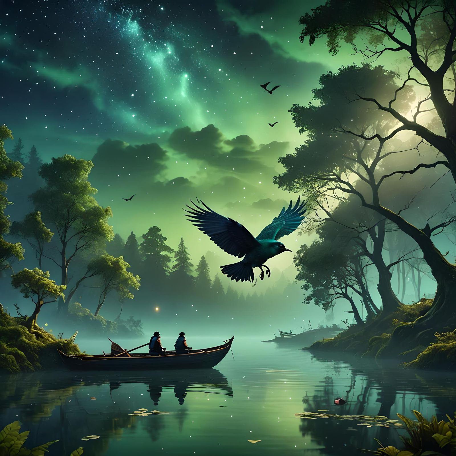 Green forest Nightangle