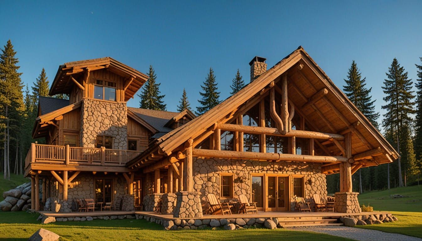 a beautiful log cabin