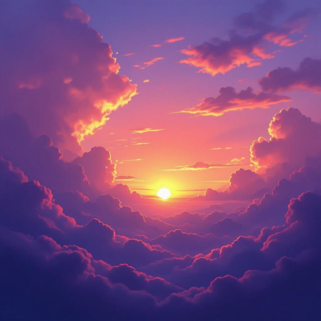 Breathtaking Hyperrealistic Sunset Digital Painting
