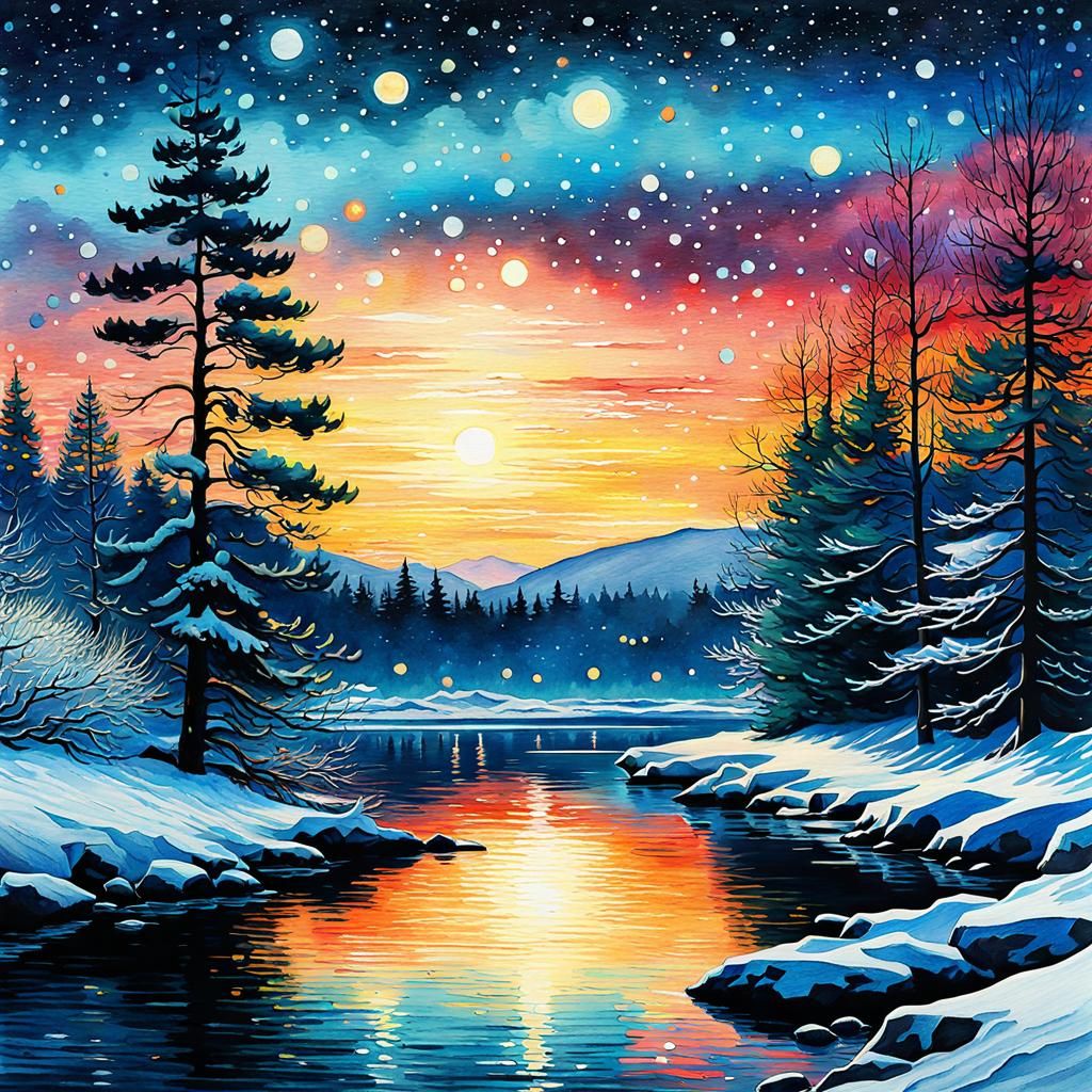 Coucher de soleil sur le lac  by @Duke35