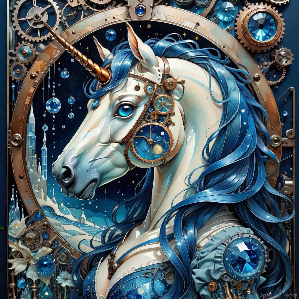 Steampunk Unicorn! - AI Generated Artwork - NightCafe Creator