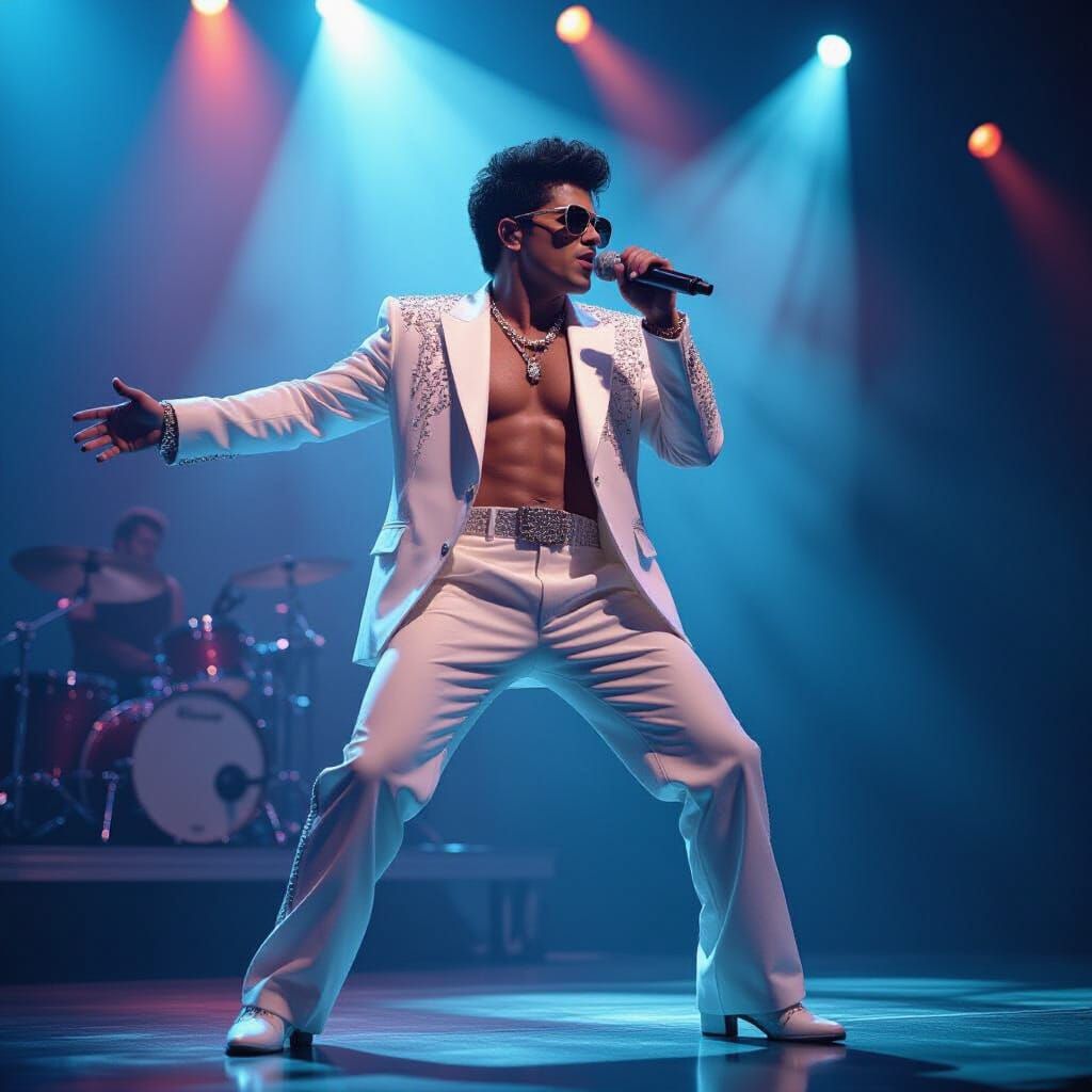 Bruno Mars Dancing on Stage in 8k