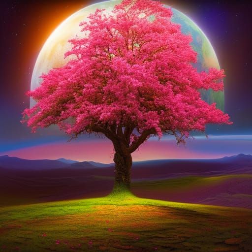 blooming tree AI Generated Artwork NightCafe Creator