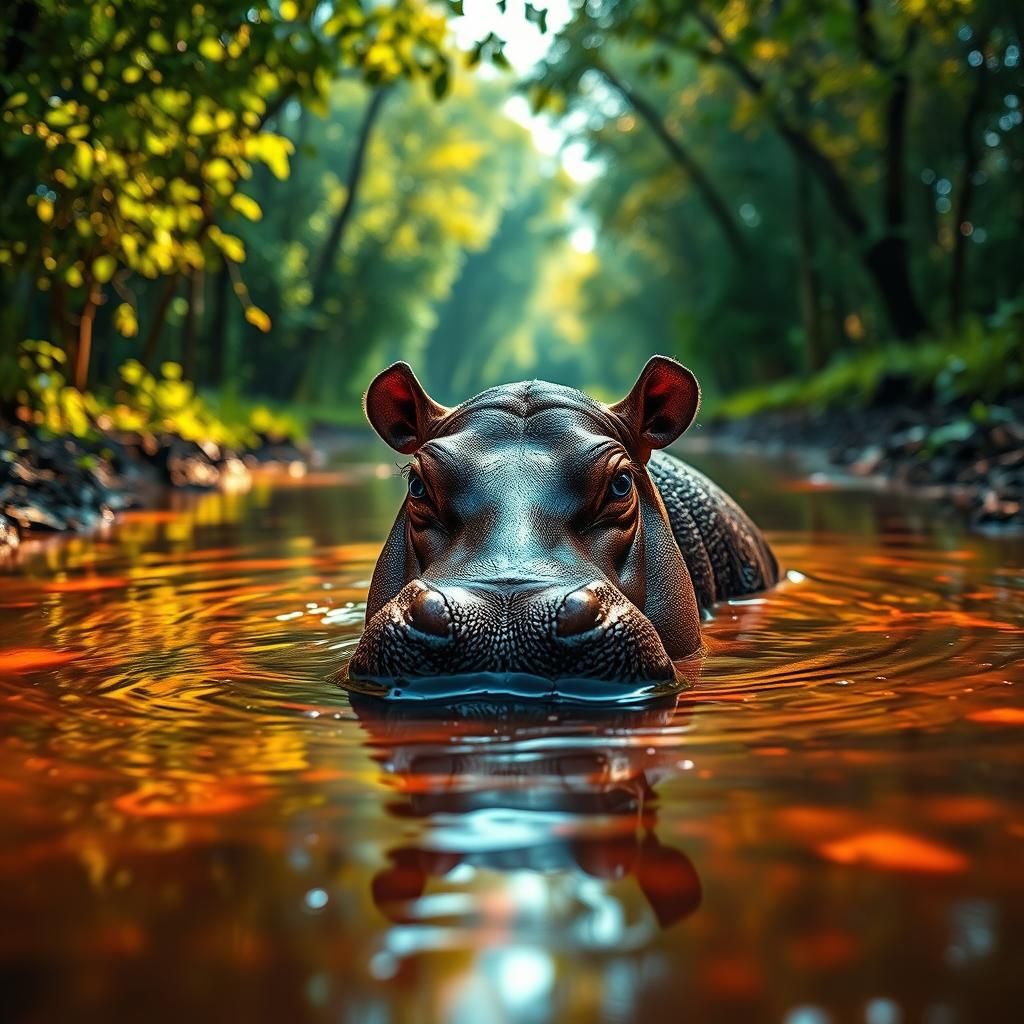 A young hippopotamus  by @Michael Hendrickson