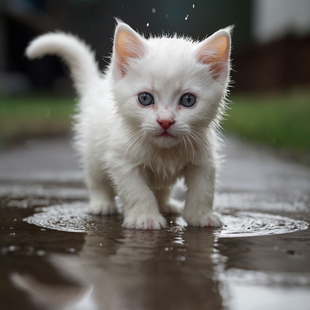 חתלתול בגשם